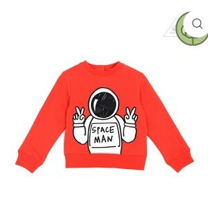 Space Man Kids Red Sweatshirt by Stella McCartney